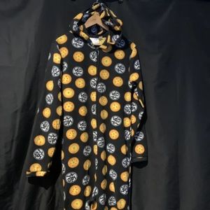 Dragonball-Z Pajama Pjs one piece Black Mens Used Sz M Mens Used With Hoodie